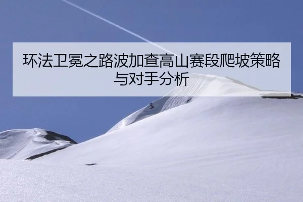 环法卫冕之路波加查高山赛段爬坡策略与对手分析